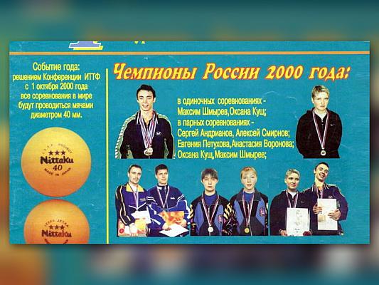 Чемпионат России по настольному теннису 2000 года: пятый титул Максима Шмырёва