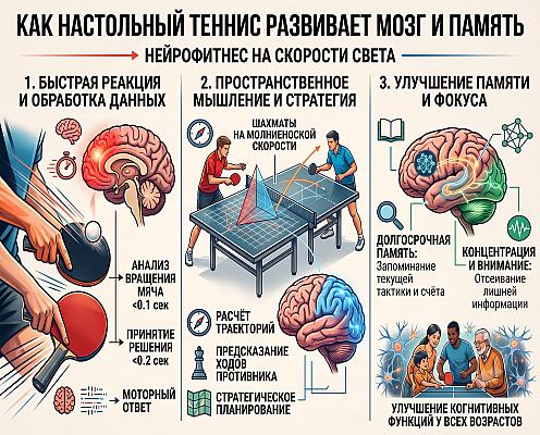 Как настольный теннис развивает мозг и память